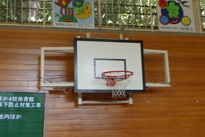 バスケットゴール落下防止対策